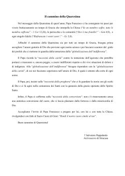 Il Messaggio per la Quaresima