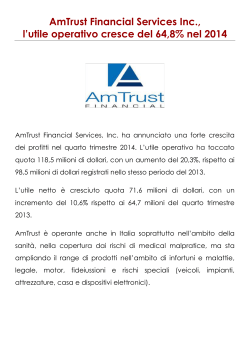 AmTrust Financial Services Inc., l`utile operativo cresce