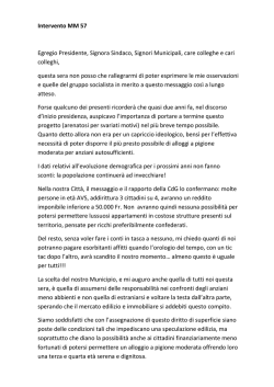 Intervento per il gruppo al M.M. 57