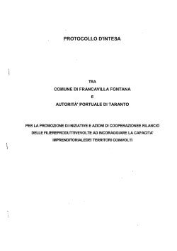 PROTOCOLLO D`INTESA - Comune di Francavilla Fontana