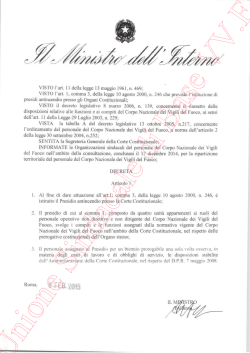 Decreto istituzione Presidio Corte Costituzionale