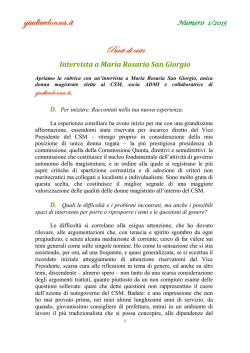Intervista a Maria Rosaria San Giorgio