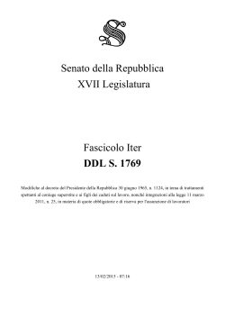 Senato della Repubblica XVII Legislatura Fascicolo Iter DDL S. 1769