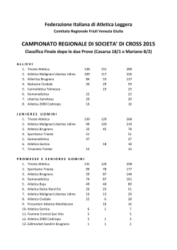 campionato regionale di societa` di cross 2015 - FIDAL