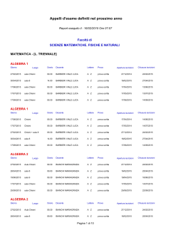Appelli d`esame definiti nel prossimo anno