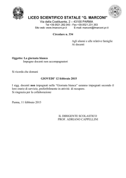 Docenti non accompagnatori - Liceo Scientifico Guglielmo Marconi