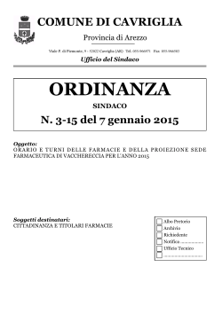ordinanza n. 3-15 del sindaco di cavriglia