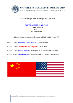 INTERNSHIP ABROAD - Universit&agrave; degli studi di Bergamo
