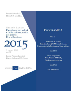 Programma Lettura Annuale 2015