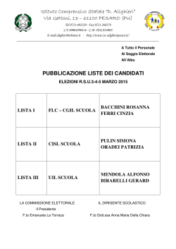 Pubblicazione liste candidati RSU