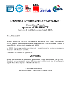 L`AZIENDA INTERROMPE LE TRATTATIVE ! approva all`UNANIMITA`
