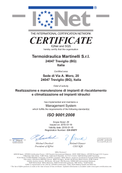 CERTIFICATE - Termoidraulica Martinelli Srl