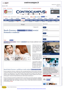 Bando Erasmus+ Università di Udine, termini domanda e scadenza