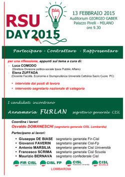 il programma - CISL Scuola Lombardia