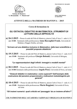 Il calendario delle attivit&agrave;