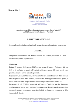 Irregolare funzionamento_UPT Lecce_27 gennaio 2015
