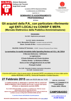 Gli acquisti della P.A., con particolare riferimento agli ENTI