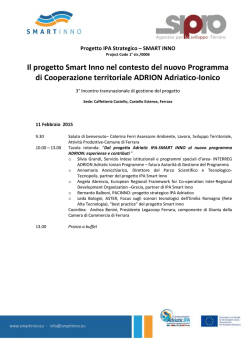 Il progetto Smart Inno nel contesto del nuovo Programma di