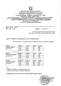 MINISTERO della PUBBLICA ISTRUZIONE UFFICIO SCOLASTICO