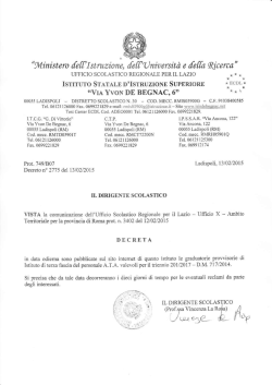 Decreto - ISIS Via Yvon De Begnac
