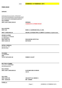 DOMENICA 15 FEBBRAIO 2015