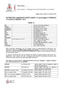 Distributori carburanti - turno sabato 14 e domenica 15 febbraio