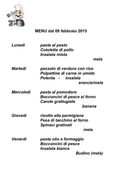 Menù Mensa - Istituto Marcelline Tommaseo