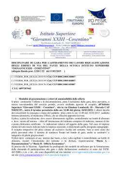 disciplinare di gara Passoe - Istituto Superiore Giovanni XXIII