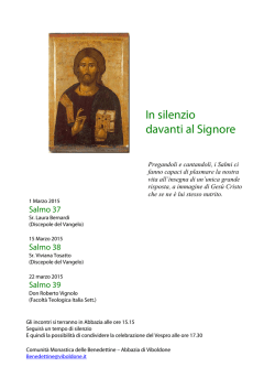 In silenzio davanti al Signore