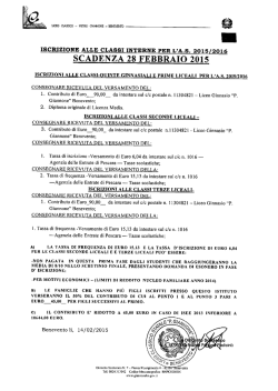 iscrizioni interne a.s. 2015-16 - Il sito ufficiale del Liceo Classico