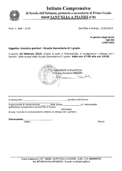 Incontro genitori Scuola Secondaria di Pietracatella