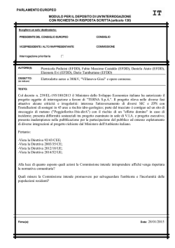 interrogazione indirizzata alla Commissione Europea