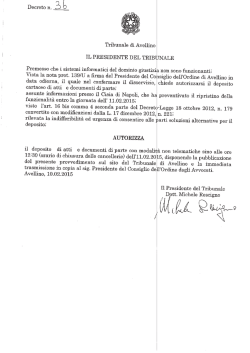 Decreto 36/2015 - ORDINE DEGLI AVVOCATI di AVELLINO