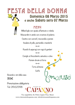FESTA DELLA DONNA - Ristorante Il Capanno