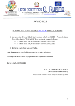 ISCRIZIONI CLASSI G-H