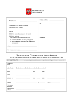 Segnalazione Certificata di Inizio Attività