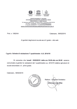 incontro scuola-famiglia del 23.02.2015 s.s. di I grado