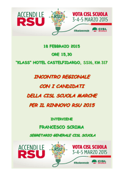incontro regionale con i candidati della cisl scuola marche per il