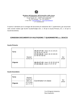 06-02-2014 Consegna documento di valutazione I quadrimestre