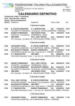 CALENDARIO DEFINITIVO - Federazione Italiana Pallacanestro