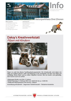 Flyer Daksy`s Kreativwerkstatt 21.02.2015