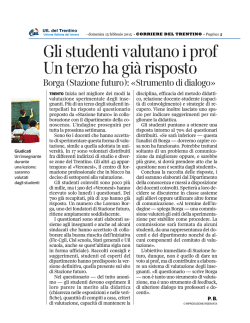 Gli studenti valutano i prof Un terzo ha gi&agrave; risposto