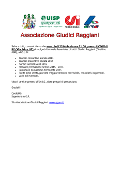Convocazione annuale assemblea direttivo AGR