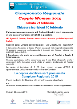 Bando Regionale a Coppie Women 2015