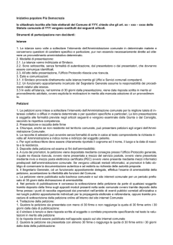 iniziativa popolare pi&ugrave; democrazia a livello comunale