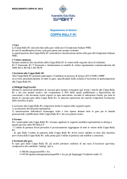 Coppa Rally R1 - Regolamento Sportivo - Csai