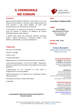 Scarica il programma del corso - Associazione Comuni della Marca