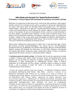 Italia-Albania: parte il progetto Ocse “Ispettori fiscali senza frontiere”.