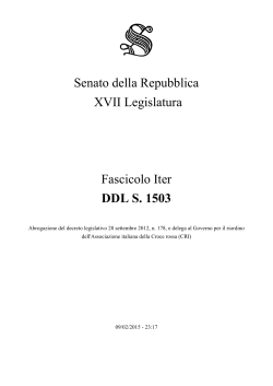 Senato della Repubblica XVII Legislatura Fascicolo Iter DDL S. 1503