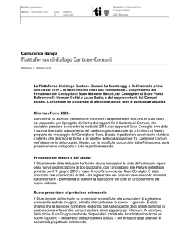 Piattaforma di dialogo Cantone-Comuni